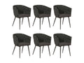 Luxameub-N38 dining chair, set of 6, anthracite, dark grey cushion TFCV45632