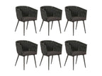Luxameub-N38 dining chair, set of 6, anthracite, dark grey cushion TFCV45632
