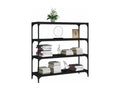 Black bookcase 100x33x100 cm Engineered wood and steel BVSO88618