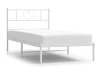Metal bed frame with white headboard 80x200 cm WMTB66826