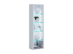 Luxameub Wooden CD/DVD Stand Storage Shelf on Foot Bookshelf Decorative Glass Shelf PINPAI White - 77 CWFD52184