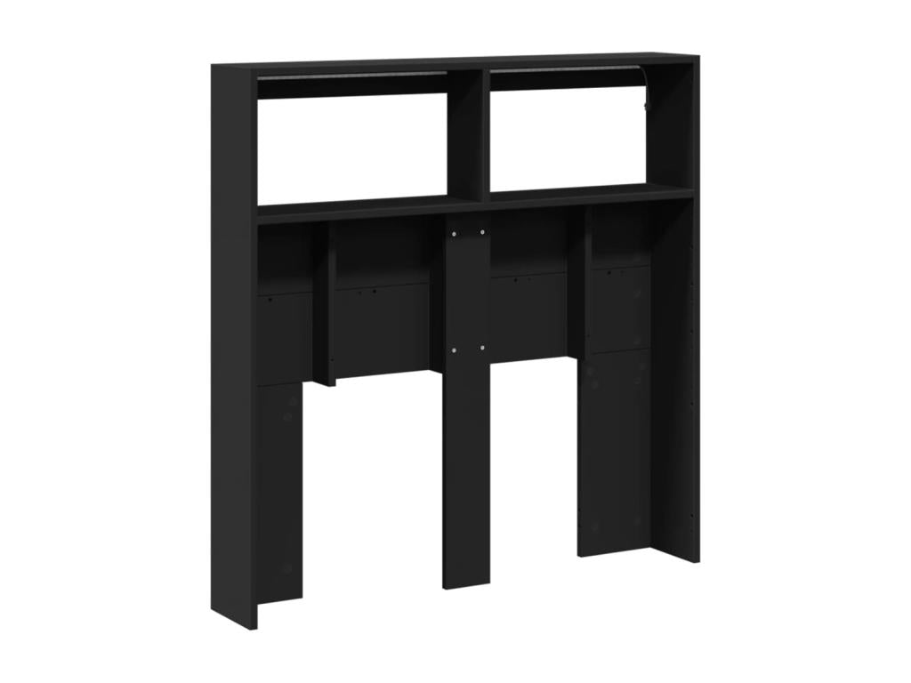 Black LED Headboard Wardrobe 100x17x102 cm QSVJ80492