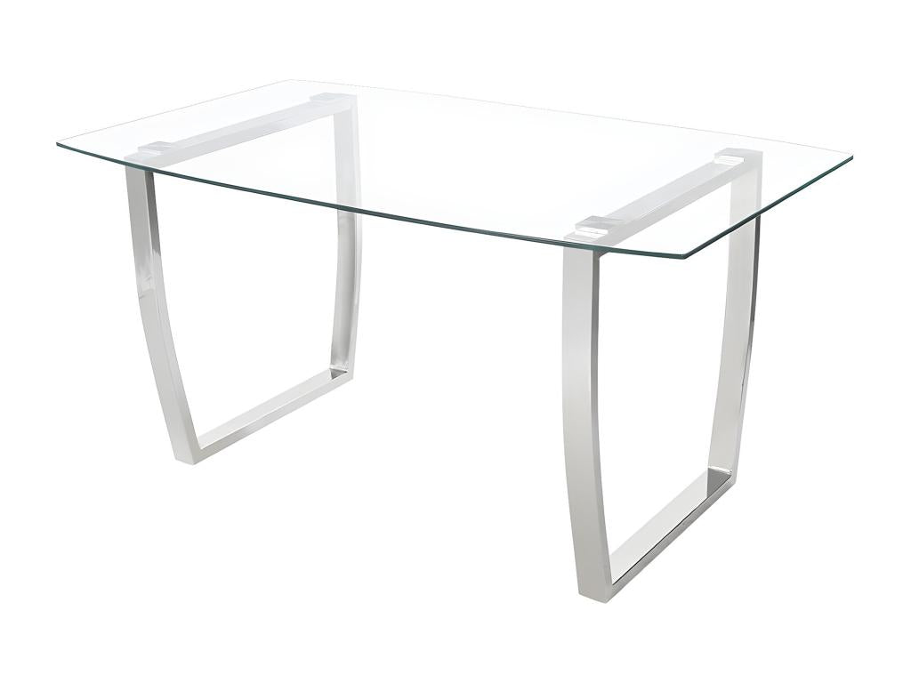Luxameub Dining Table - 6 people - Tempered Glass / Chrome Metal IDAK28928