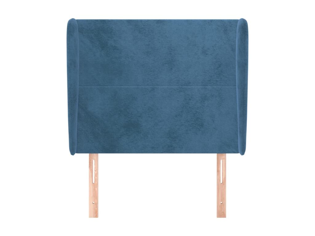 Headboard with wings, dark blue, 103x23x118/128 cm, velvet, JIWI56562