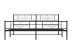 Black metal bed frame with headboard/footboard, 180x200 cm, SGAH63518