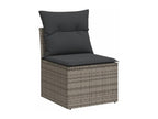 9-piece garden furniture set with grey resin wicker cushions PCEH45647
