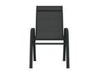 Stackable garden chairs, 2 pieces, black textilene fabric AXAI95246