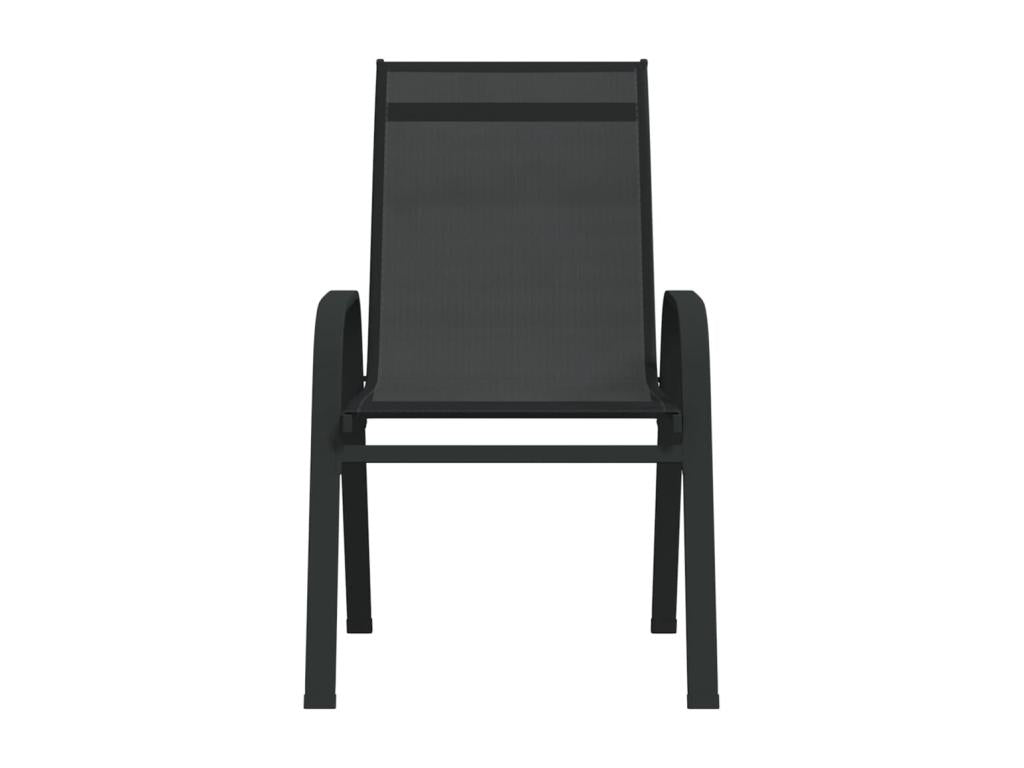 Stackable garden chairs, 2 pieces, black textilene fabric AXAI95246