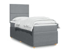Luxameub bed base and mattress, light grey, 90x190 cm, fabric CBVS51932