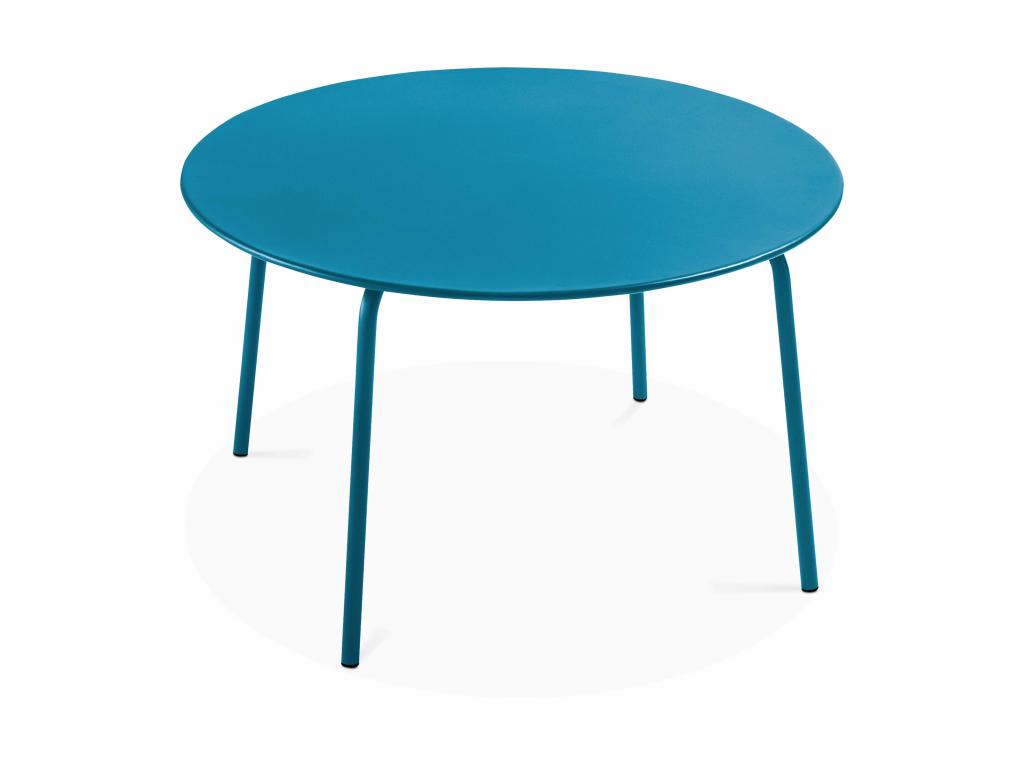 Luxameub OVIO29500 Round Blue Steel Garden Table
