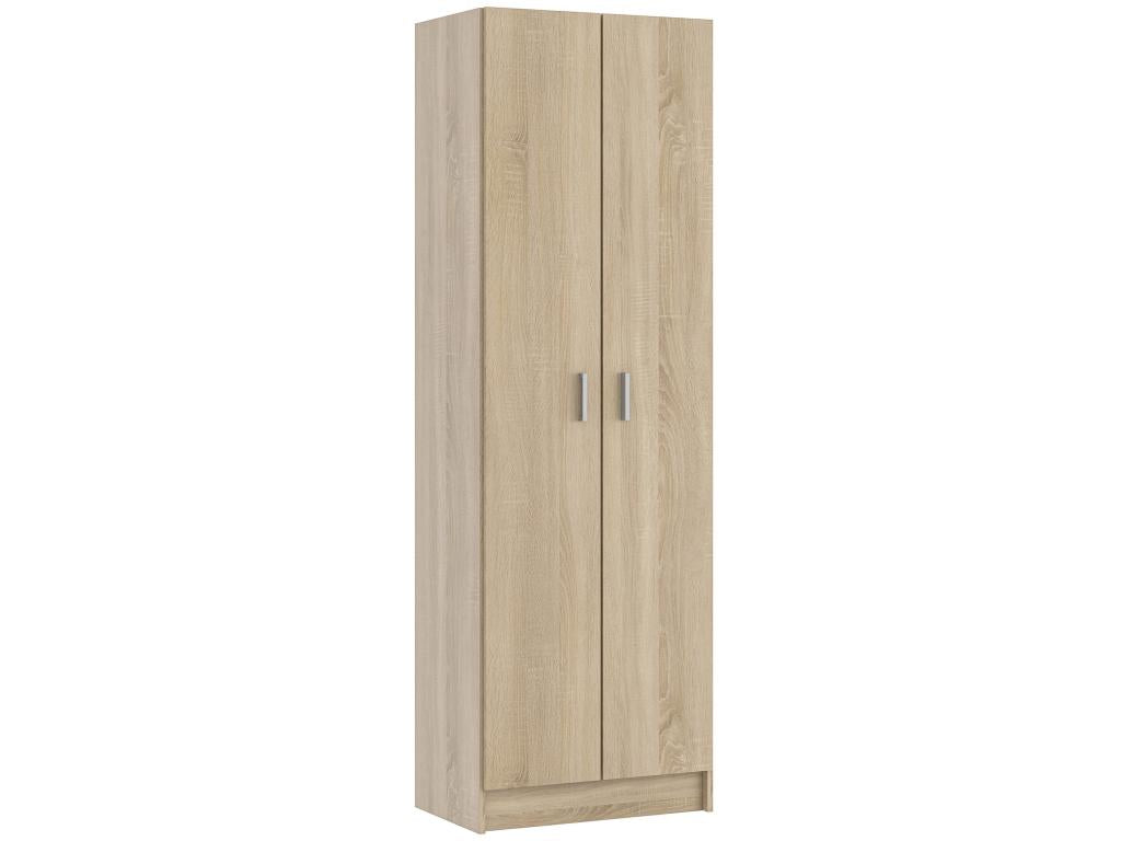 Wardrobe with 2 doors, Canadian Oak finish - Dimensions 180x58.5x37 cm QCHU45894