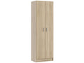 Wardrobe with 2 doors, Canadian Oak finish - Dimensions 180x58.5x37 cm QCHU45894