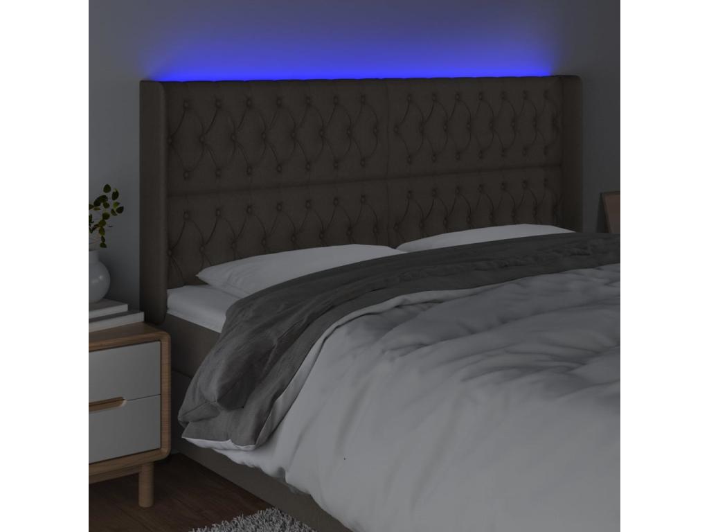 Luxameub LED headboard 203x16x118/128 cm Fabric OKAZ06459