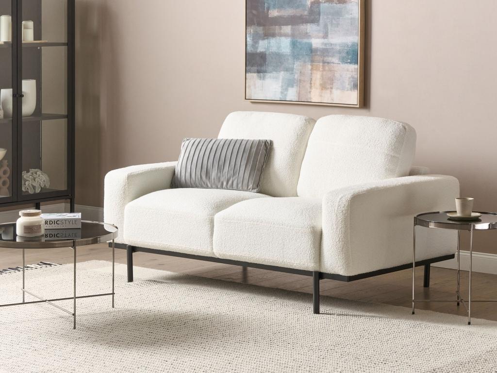 Luxameub Bouclé Off-White 2-Seater Sofa WQSL01272