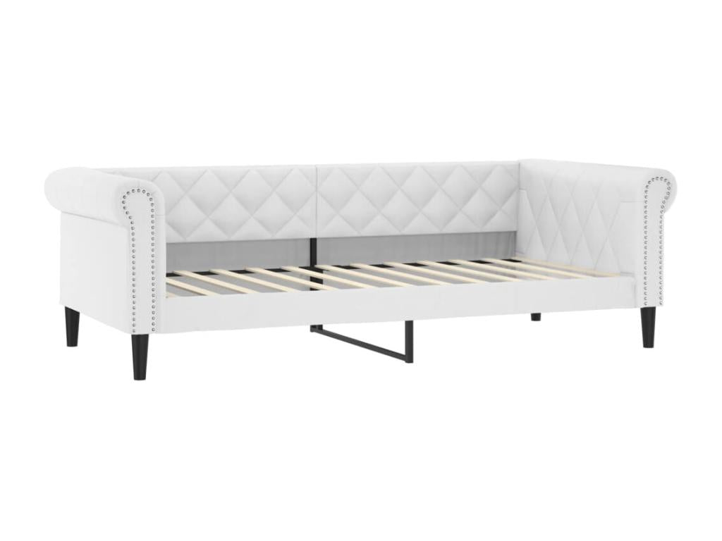 Daybed with white 90x200 cm faux leather mattress OYCQ06253