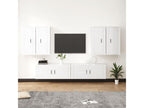 6-Piece TV Furniture Set, Glossy White Engineered Wood OOTY46956