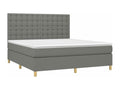 Upholstered bed base with mattress, Dark Grey, 160x200cm, Fabric UTWH01174