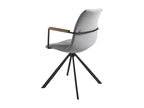 Luxameub Swivel Chair in Grey Fabric with Black Steel Legs - Set of 2 - Colour Luxameub 01 VVXK31611