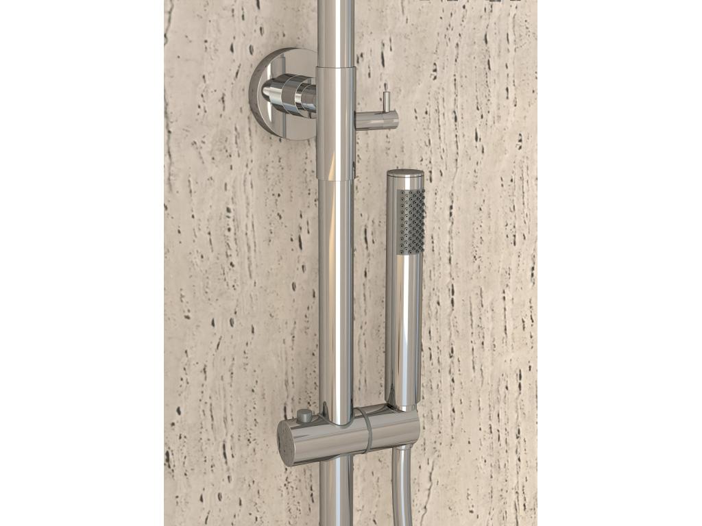 Round thermostatic shower column, chrome - Luxameub QJLZ19542