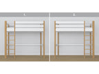 Wooden loft bed N05 White / Natural Oak 90x180 JTMA55001