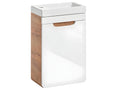Bathroom vanity unit - Handcrafted golden oak and glossy white - W40-H60-D22 - Luxameub PYKE12648