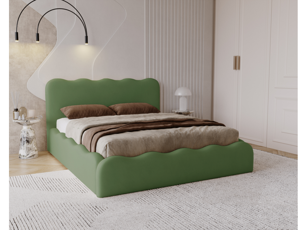 Luxameub Bed with Storage, Double Bed 200x200 cm, Luxameub Green Bed, Luxameub 10 ZPNV05364