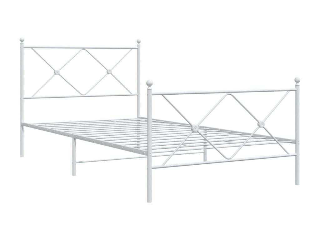 Metal bed frame without mattress and white bed legs 100x200 cm IGQR21055