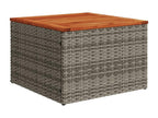 7-piece garden furniture set with cushions, grey woven resin TFTY31242