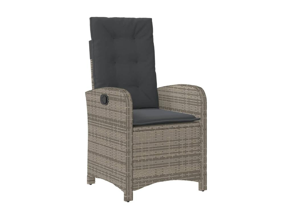 7-piece garden dining set and cushions, grey rattan EIIH52661