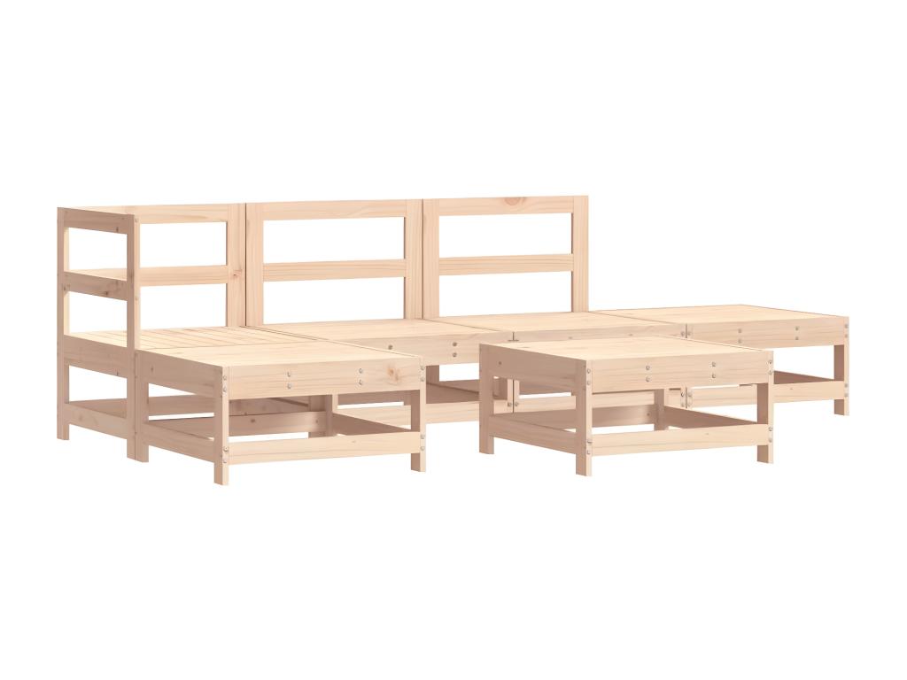 6-piece garden furniture set, solid pine wood FKLO97806