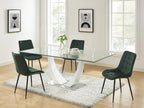 Set of 2 upholstered chairs - Velvet and black metal - Green - Luxameub GYXO73179