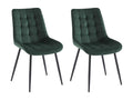 Set of 2 upholstered chairs - Velvet and black metal - Green - Luxameub GYXO73179