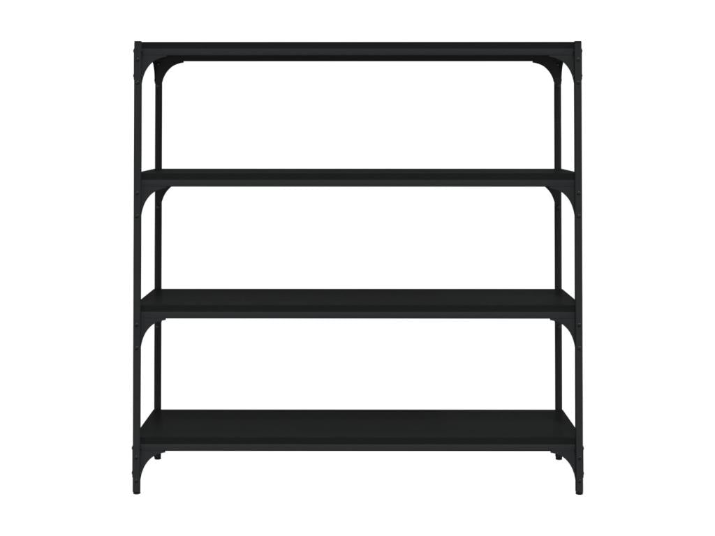 Black bookcase 100x33x100 cm Engineered wood and steel BVSO88618