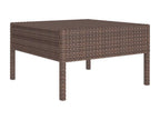 9-piece garden furniture set with cushions, brown wicker resin TQQG51265