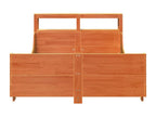 Bed frame without mattress brown wax 140x190cm solid pine wood EVEL32158