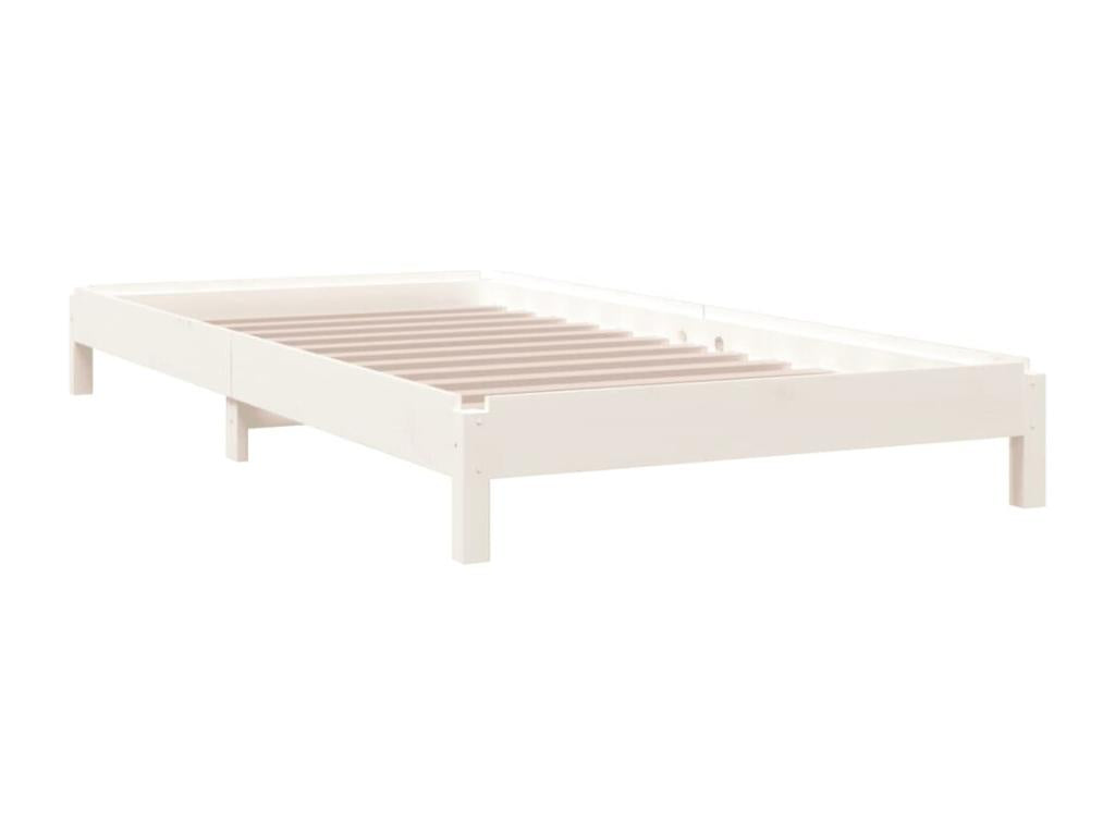 Stackable bed, white, 75x190 cm, solid pine wood, KWDF71592