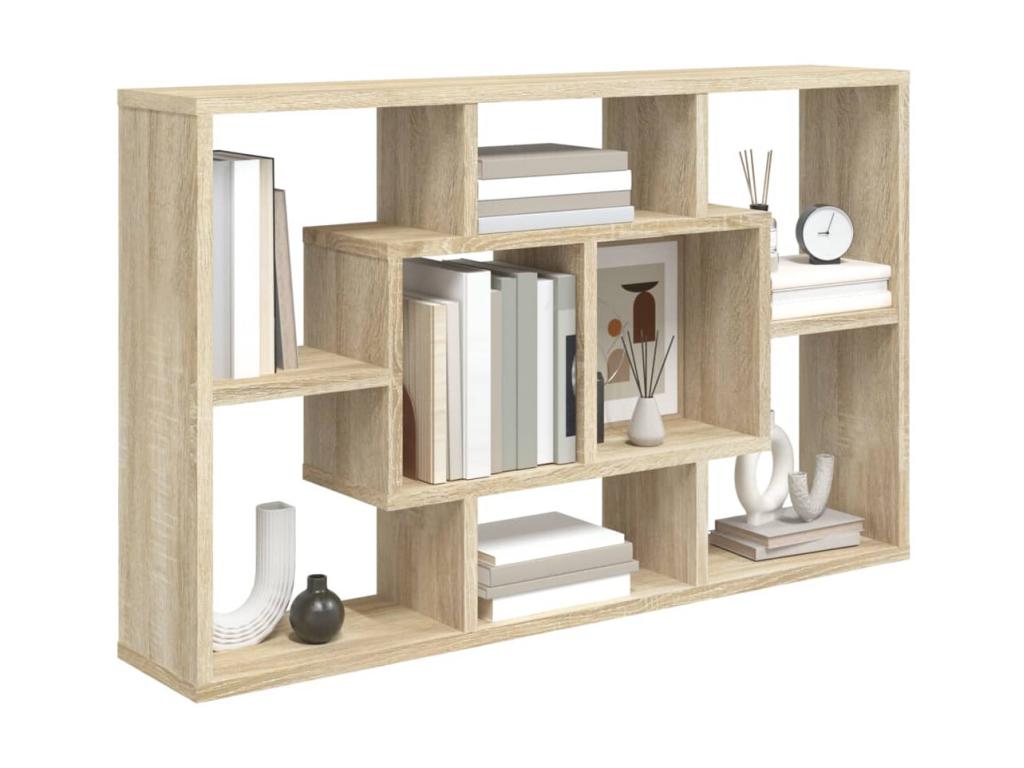 Luxameub Oak Wall Shelf 85x16x52.5 Engineered Wood PVUE76346