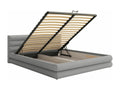 Storage bed - 140x200 cm - in light grey chenille fabric - Luxameub ABLG98655