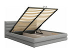 Storage bed - 140x200 cm - in light grey chenille fabric - Luxameub ABLG98655