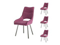 Set of four pink metal/fabric chairs - Luxameub MMCH64125