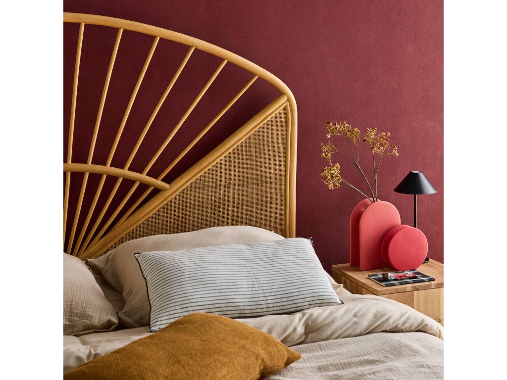 Natural rattan and cane headboard - light wood - Luxameub - W142 x D3 x H115cm RKWB49989