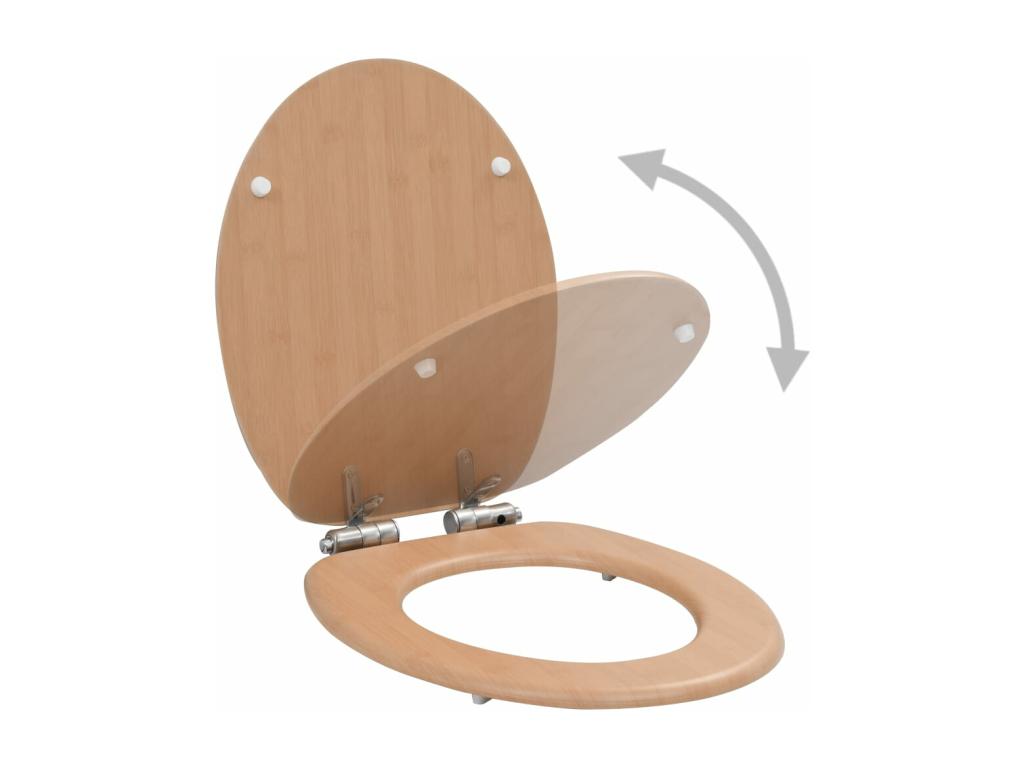 Brown wood-effect toilet seat with lid, 42.5x35.8x5 cm, 02 0002896 VFET39702