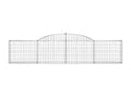 Arched gabion baskets, 2 pieces, 300x30x60/80 cm, galvanized iron, WMDL15157