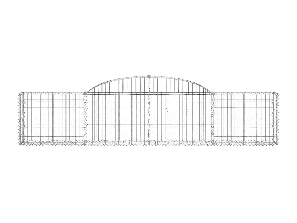 Arched gabion baskets, 2 pieces, 300x30x60/80 cm, galvanized iron, WMDL15157