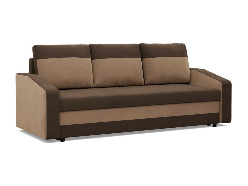 3-seater sofa with sleeper function, Dark Brown, VBAC21950