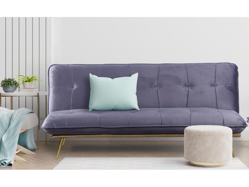 Cosymeub 182cm Grey Velvet Convertible Sofa YHZN82714