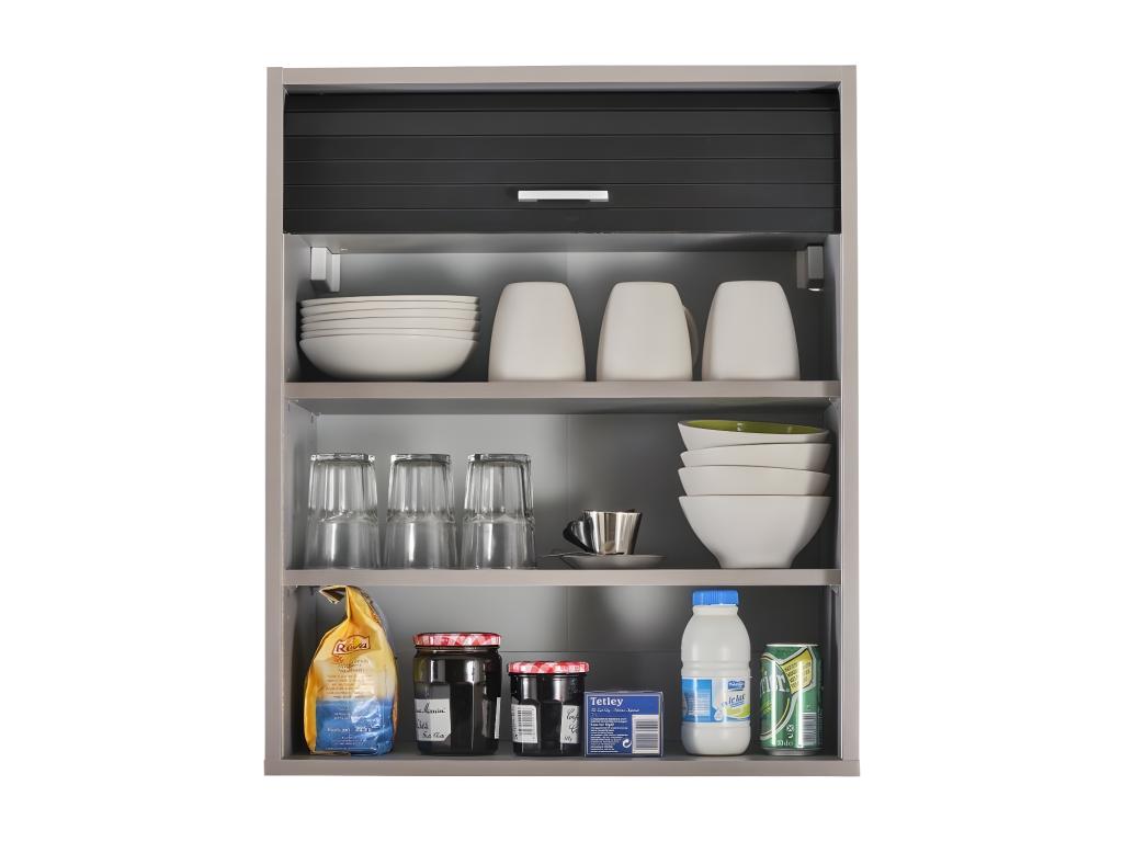 Kitchen storage unit L, aluminum grey/black - Luxameub COKX51005