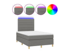 Upholstered bed base and mattress with LED lighting, Dark Grey, 120x200 cm, Fabric LTOF58524