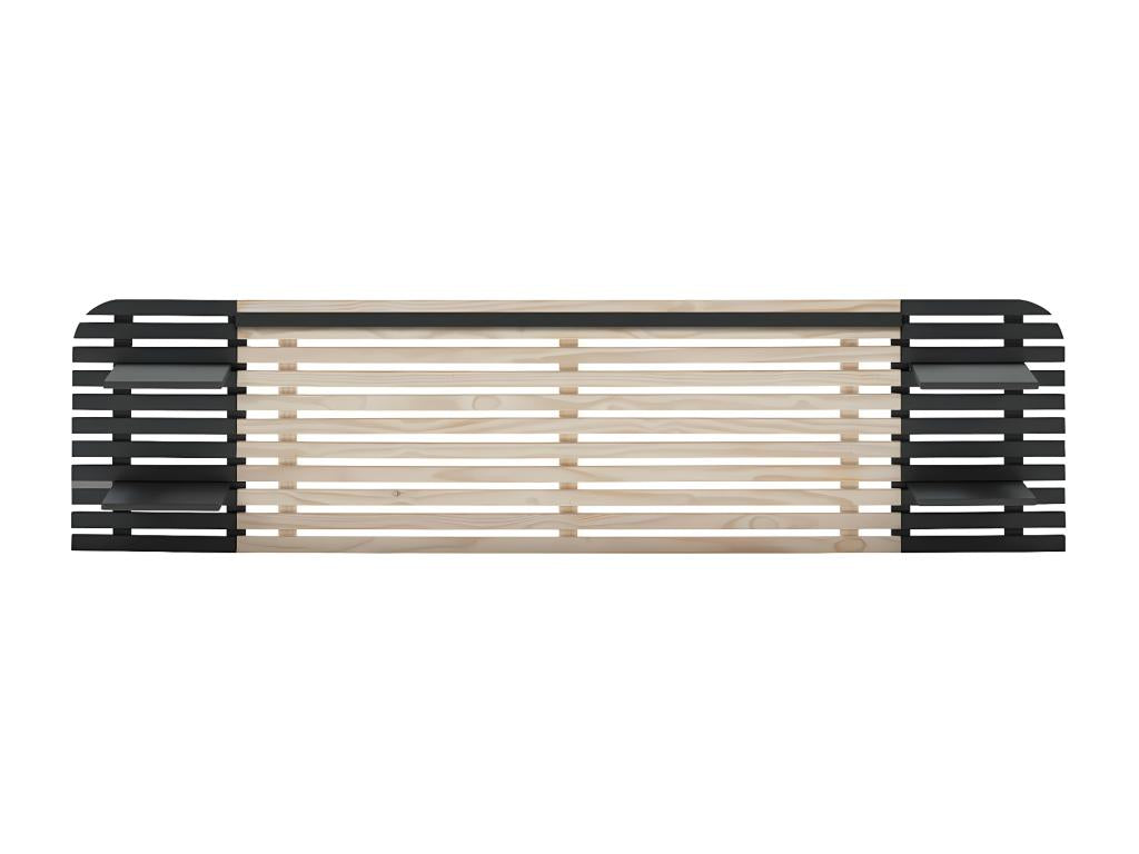Luxameub - Headboard W.240cm Solid Natural and Black Wood KYST70677