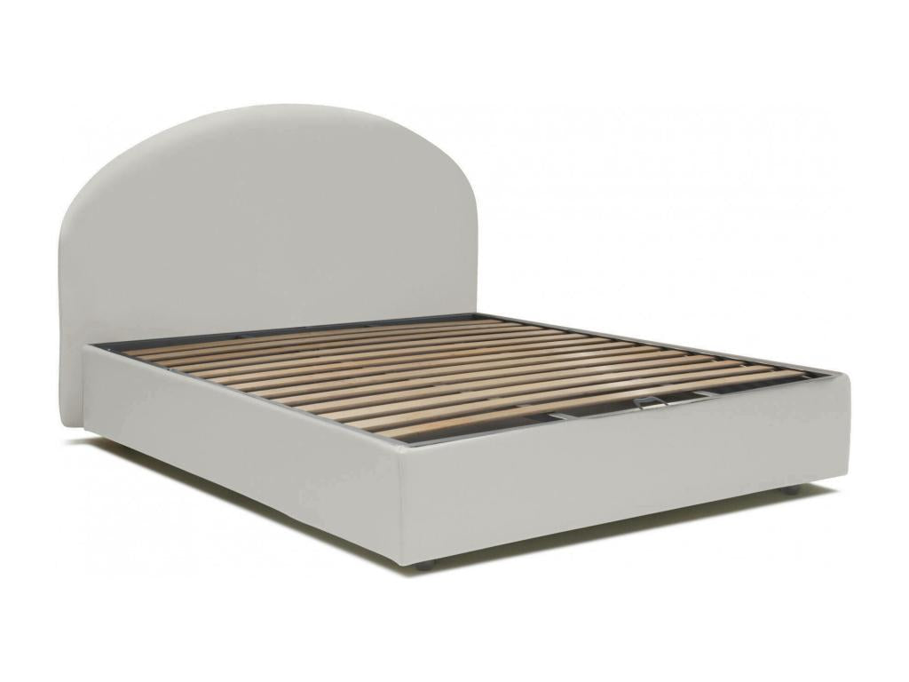 Luxameub Double Bed with Storage Bed and Eco-Leather Upholstery, Made in Italy, Front Opening, Suitable for a 160x200 cm Mattress, White XGYA53008